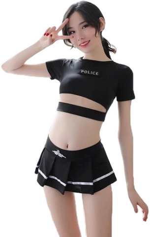 Policière Mini Jupe Noire 